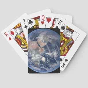 The Eastern Hemisphere On Planet Earth. Playing Cards