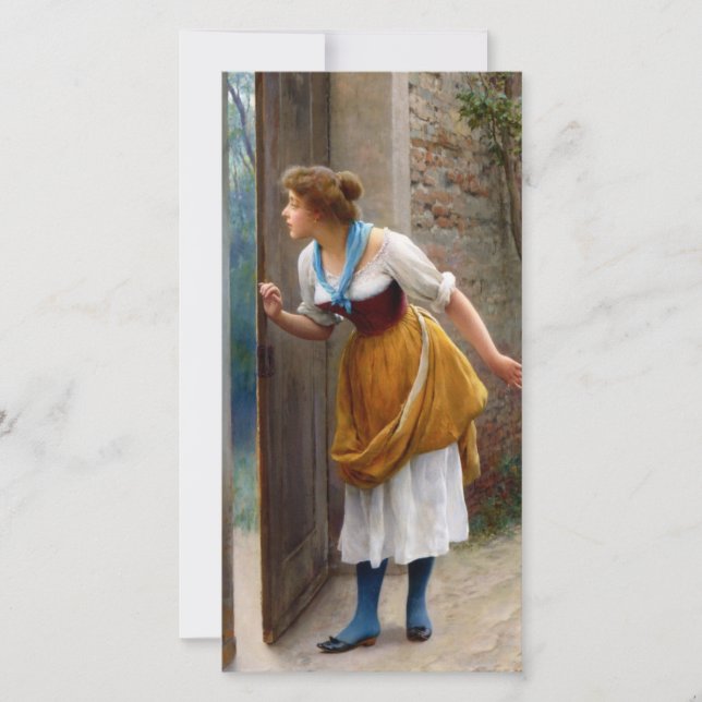 The Eavesdropper (by Eugene de Blaas) Card (Front)