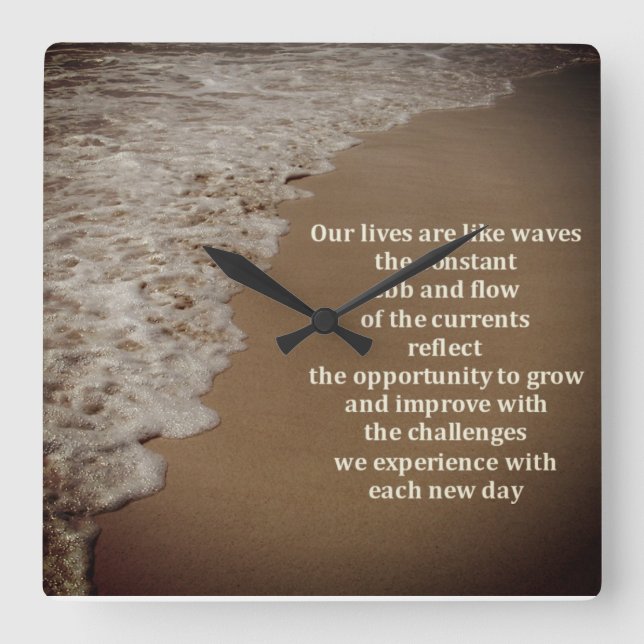 The Ebb and Flow of Life Square Wall Clock (Front)