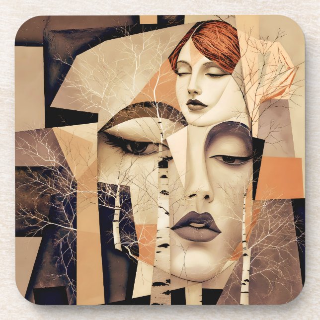 The Echo of “Virelle” – An Abstract Portrait Coaster (Front)