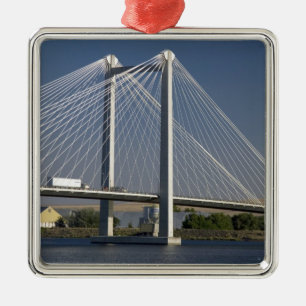 The Ed Hendler Bridge spans the Columbia River Metal Ornament