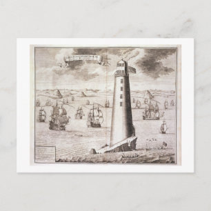 The Eddystone Lighthouse, engraved by Hendrick Hul Postcard