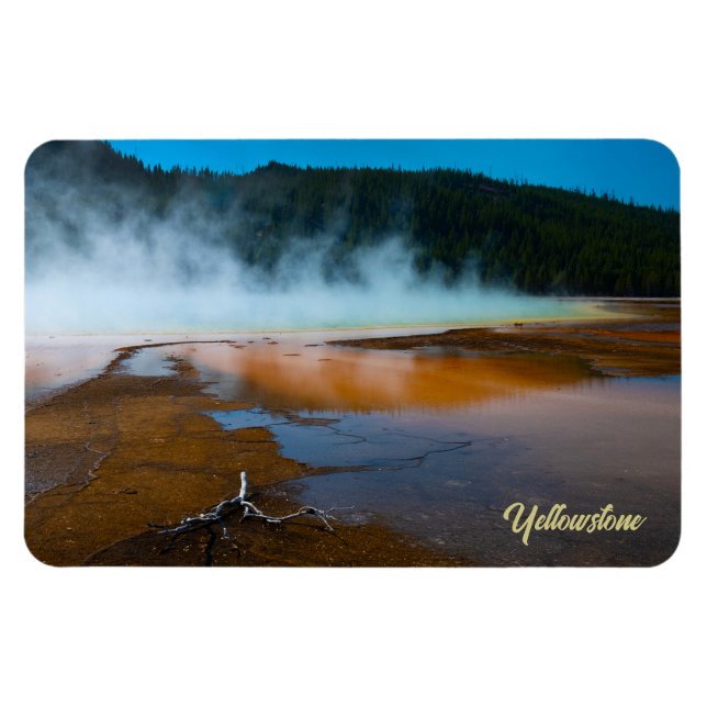 the edge of the Grand Prismatic Spring Yellowstone Magnet (Horizontal)