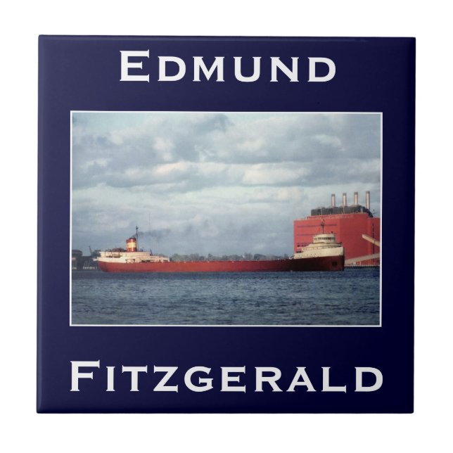 The Edmund Fitzgerald Ceramic Tile (Front)