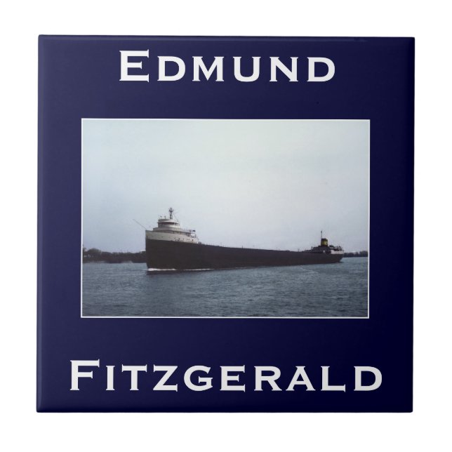 The Edmund Fitzgerald Ceramic Tile (Front)