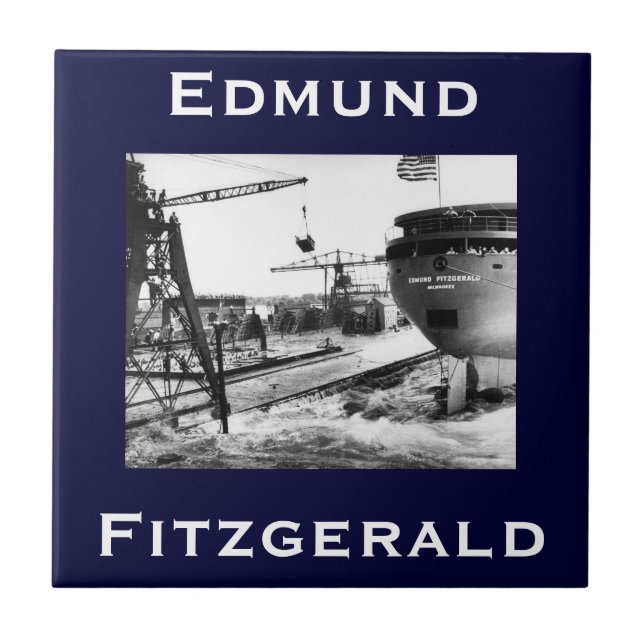 The Edmund Fitzgerald Ceramic Tile (Front)