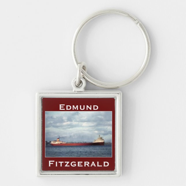 The Edmund Fitzgerald on the St. Clair River Key Ring (Front)