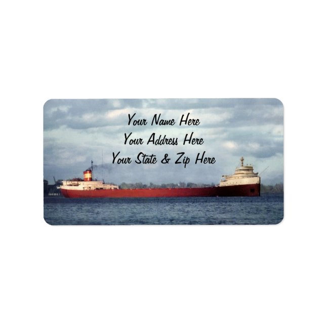 The Edmund Fitzgerald on the St. Clair River Label (Front)