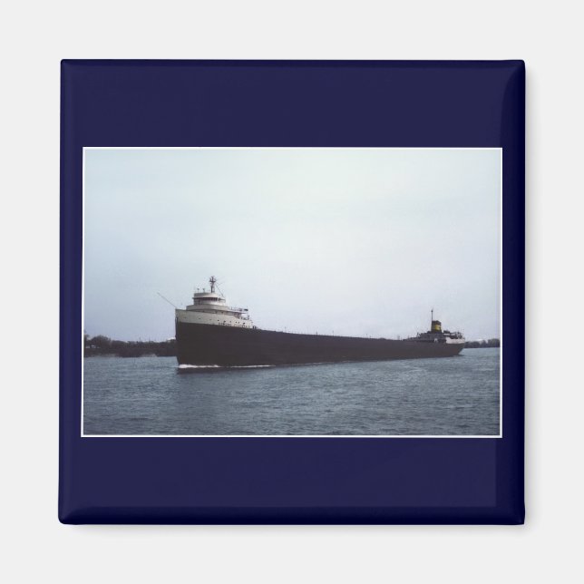 The Edmund Fitzgerald on the St. Clair River Magnet (Front)