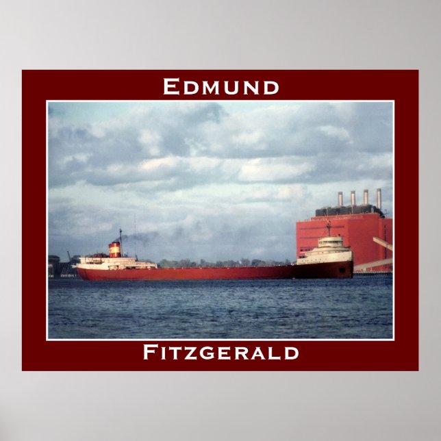 The Edmund Fitzgerald on the St. Clair River Poster (Front)
