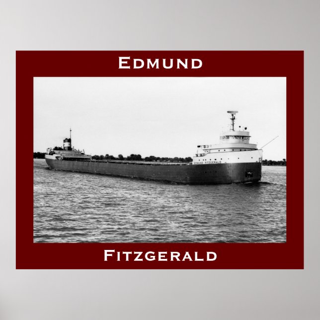 The Edmund Fitzgerald on the St. Clair River Poster (Front)
