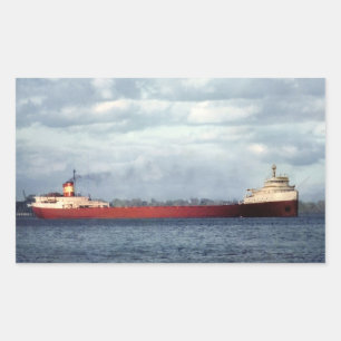 The Edmund Fitzgerald on the St. Clair River Rectangular Sticker