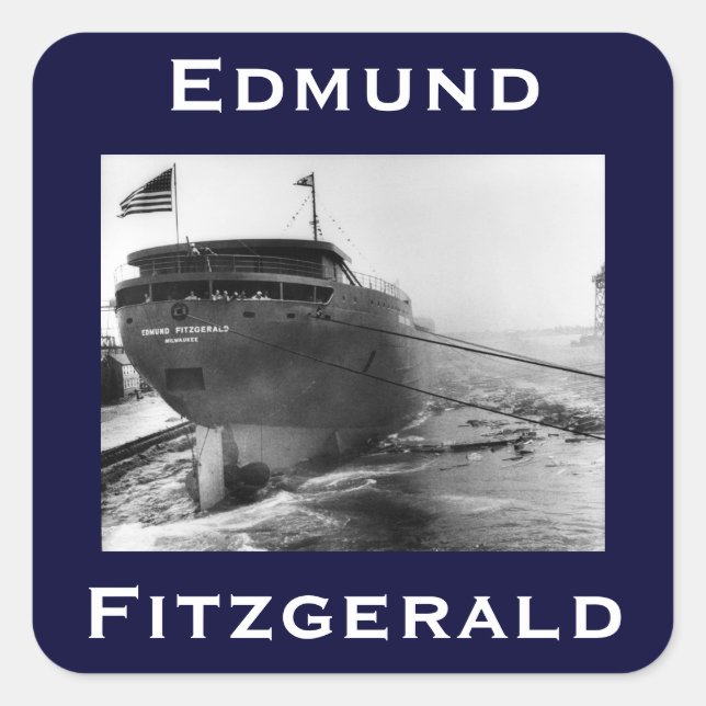 The Edmund Fitzgerald Square Sticker (Front)