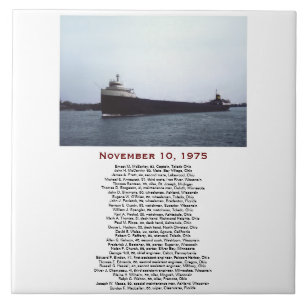 The Edmund Fitzgerald with Crew Names Ceramic Tile