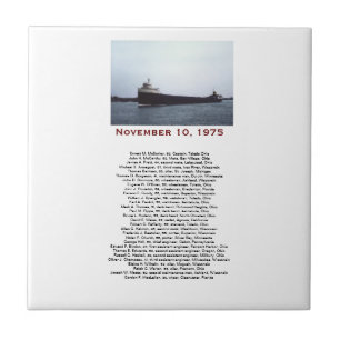 The Edmund Fitzgerald with Crew Names Gift Box Ceramic Tile