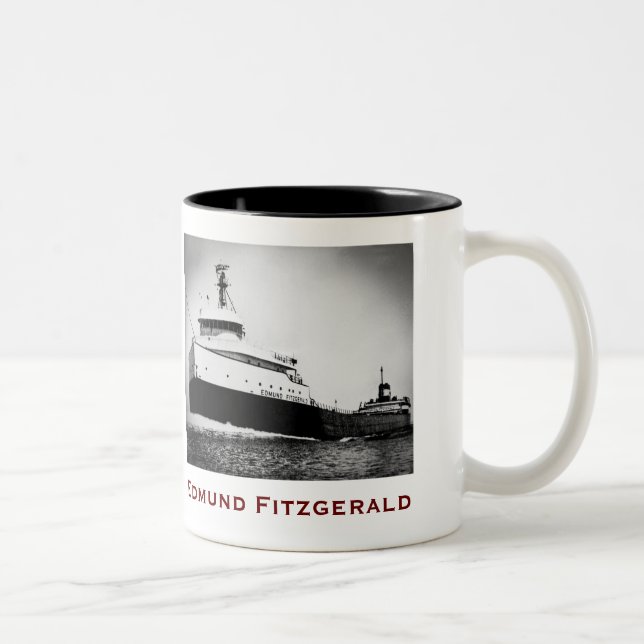 The Edmund Fitzgerald with Crew Names Two-Tone Coffee Mug (Right)