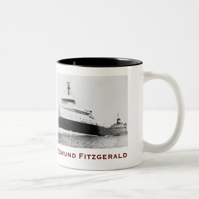 The Edmund Fitzgerald with Crew Names Two-Tone Coffee Mug (Right)