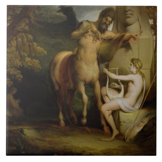 The Education of Achilles, c.1772 (oil on canvas) Tile (Front)