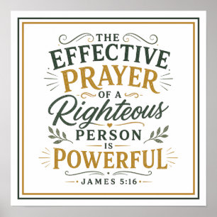 The Effective Prayer Powerful Christian Quote Poster