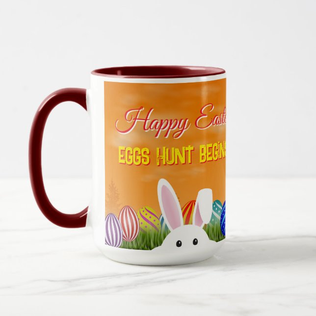 The egg hunt begins  mug (Left)