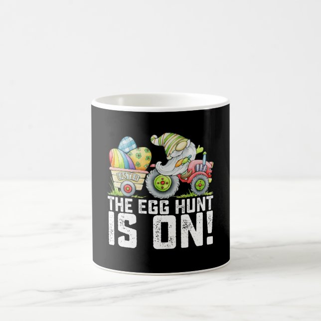 The Egg Hunt Is On Gnome Funny Easter Coffee Mug (Center)