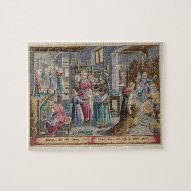 The Eggs Duly Hatch into Worms, they are Covered b Jigsaw Puzzle (Horizontal)