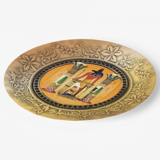 The egypt god anubis paper plate (Angled)
