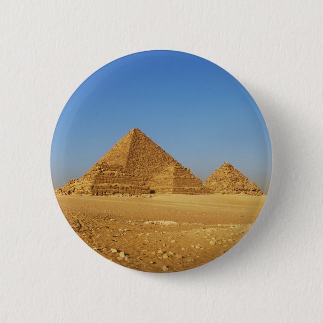 The Egyptian pyramids 6 Cm Round Badge (Front)