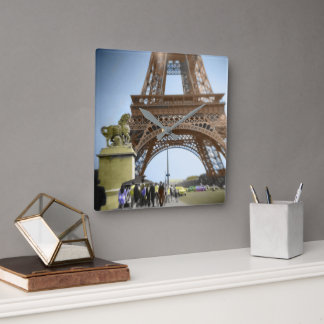 The Eiffel Tower, as you haven't seen it before. Square Wall Clock
