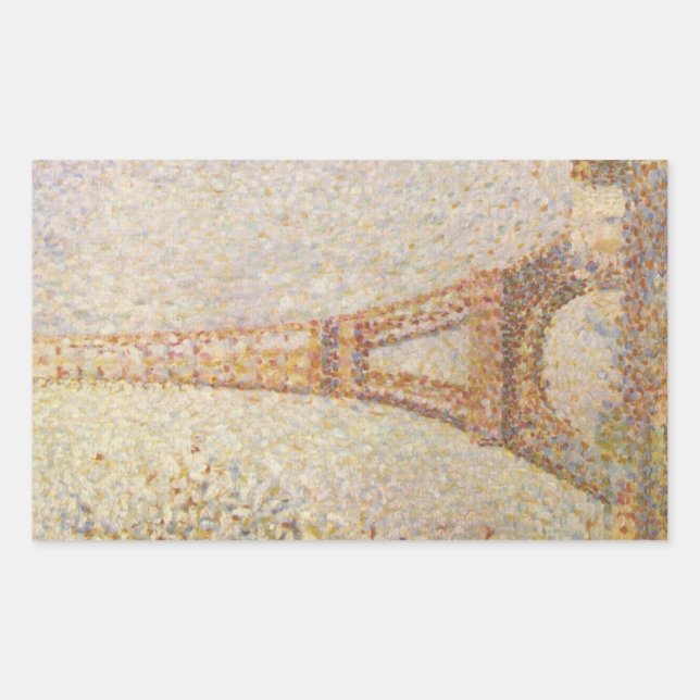 The Eiffel Tower by Georges Seurat Rectangular Sticker (Front)