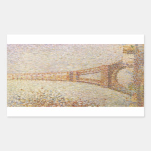 The Eiffel Tower by Georges Seurat Rectangular Sticker