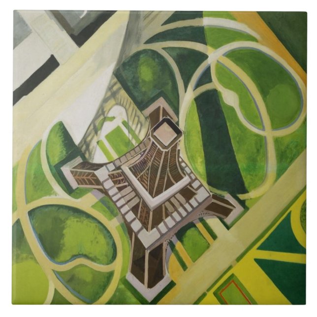 The Eiffel Tower (by Robert Delaunay) Ceramic Tile (Front)