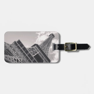 The Eiffel Tower in black and white Luggage Tag