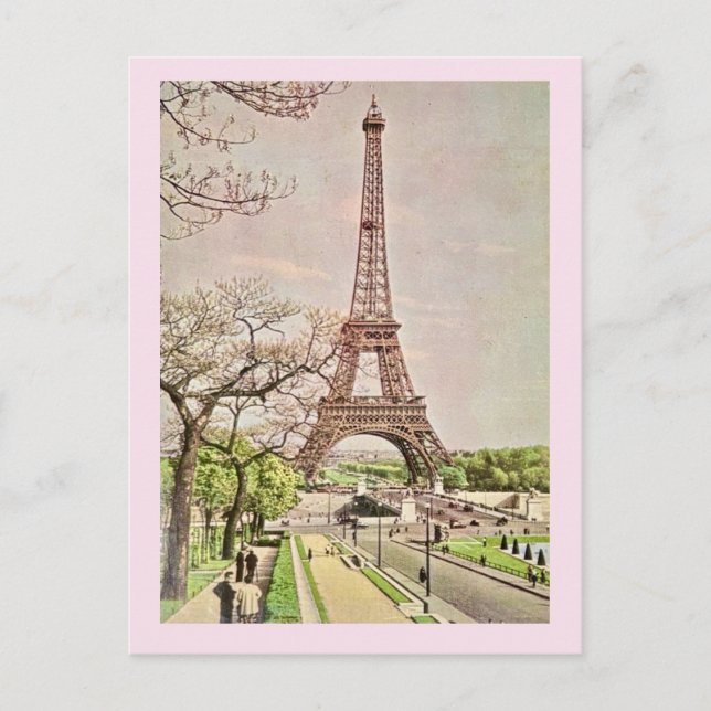 The Eiffel Tower in Pink Postcard (Front)