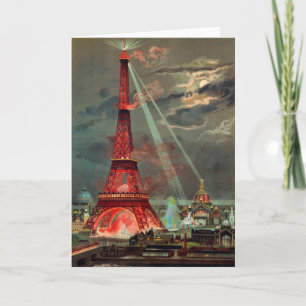 The Eiffel Tower in Red Note Card