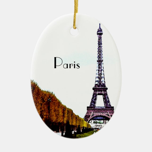 The Eiffel Tower - Paris Ceramic Ornament (Front)