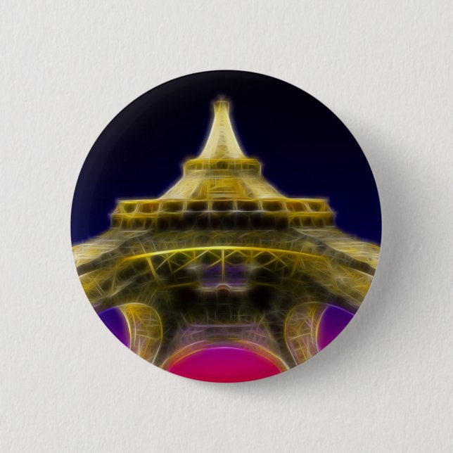 The Eiffel Tower, Paris, France 6 Cm Round Badge (Front)