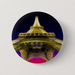 The Eiffel Tower, Paris, France 6 Cm Round Badge