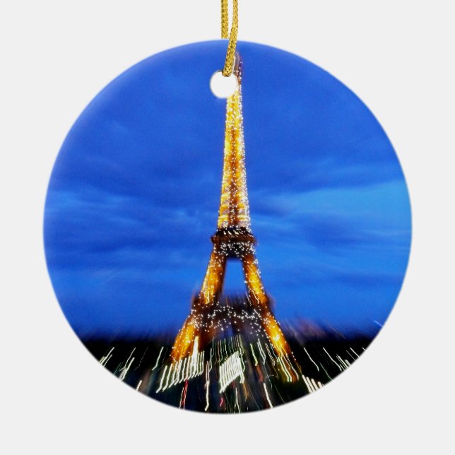 The Eiffel Tower Paris France Ceramic Ornament (Front)