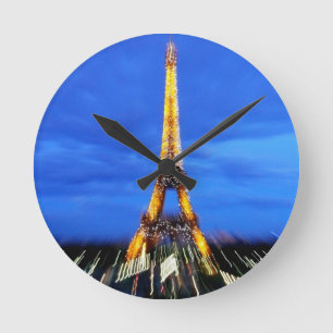 The Eiffel Tower Paris France Round Clock