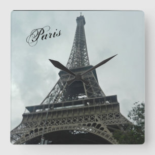 THE EIFFEL TOWER SQUARE WALL CLOCK