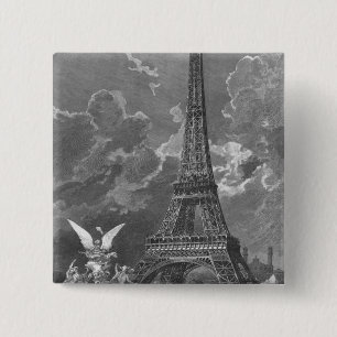 The Eiffel Tower Universal Exhibition 15 Cm Square Badge