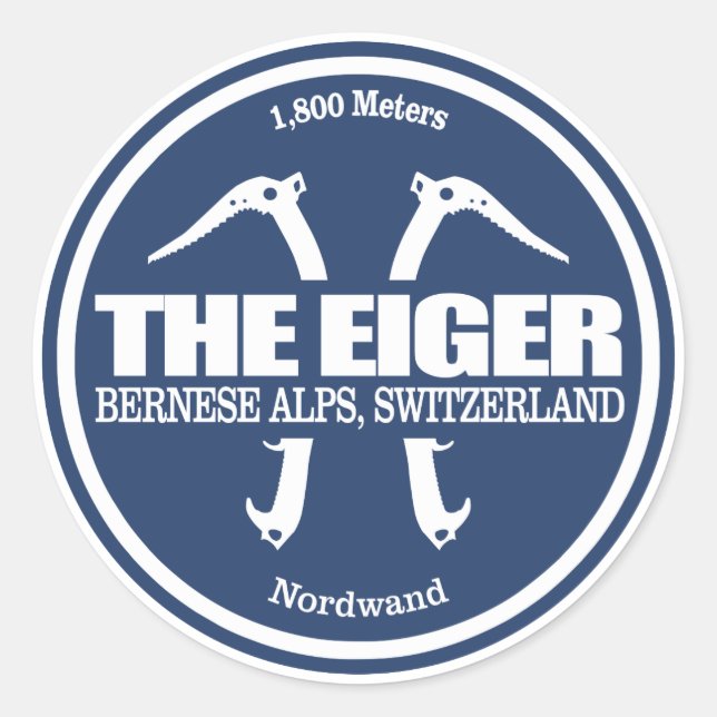 The Eiger (axes 2) Classic Round Sticker (Front)