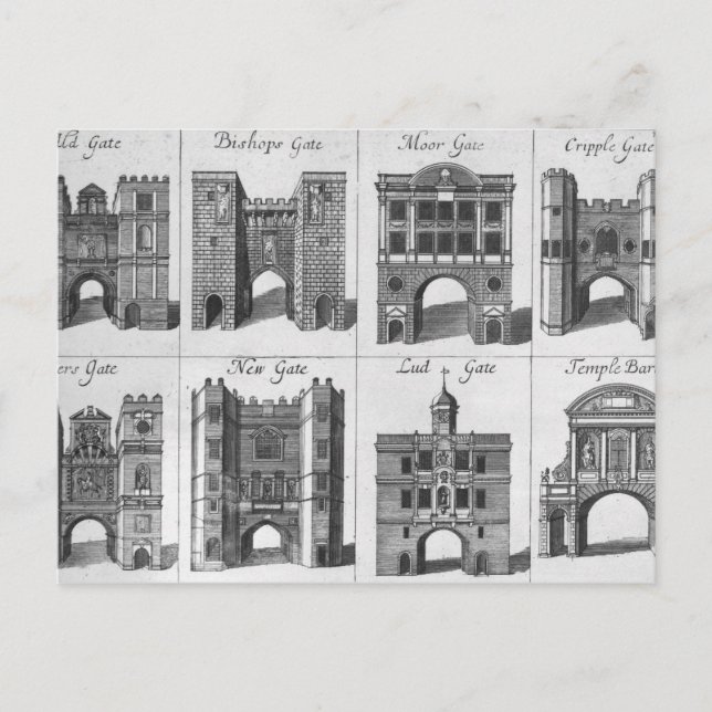 The Eight Gates of the City of London Postcard (Front)