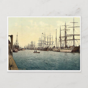 The Elbe, Hamburg, Germany classic Photochrom Postcard