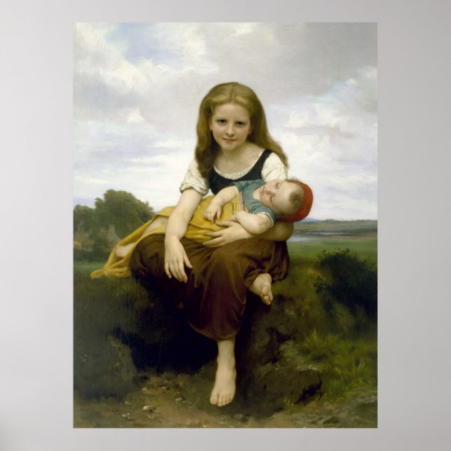 The Elder Sister by William-Adolphe Bouguereau Poster (Front)