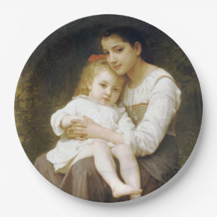 The Elder Sister (by William Bouguereau) Paper Plate