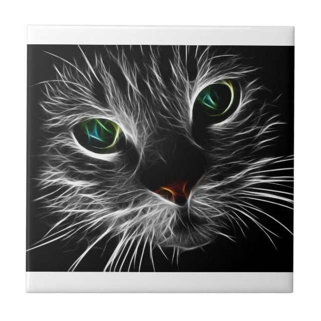 The "electric" Cat Ceramic Tile (Front)