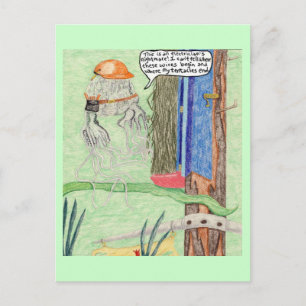 The Electrician And His Nightmare Job Postcard