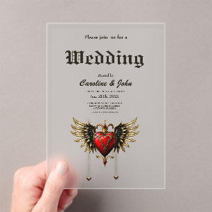 The elegance and mysticism of the Gothic heart.  Acrylic Invitations
